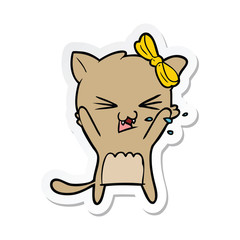 sticker of a cartoon cat