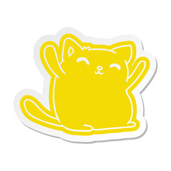 cartoon sticker of cute kawaii cat