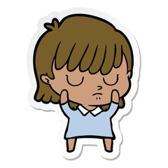 sticker of a cartoon woman