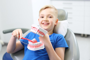 Prawidłowe szczotkowanie zębów, dziecko u dentysty
