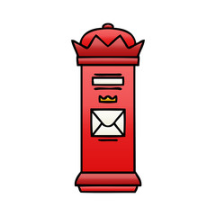 gradient shaded cartoon british post box