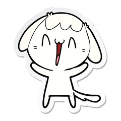 sticker of a cute cartoon dog