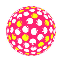 abstract dotted ball in pink yellow white shades
