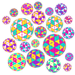 collection balls with mosaic pattern bright colorful shades
