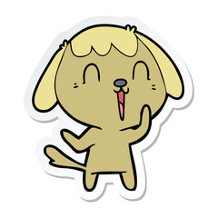 sticker of a cute cartoon dog