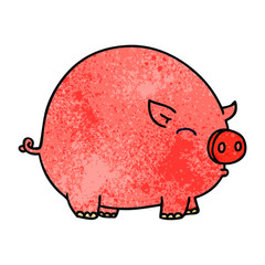 quirky hand drawn cartoon pig