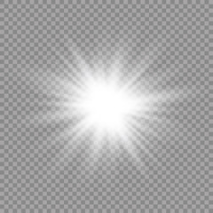 Glow light effect. Star burst with sparkles. Sun. Vector illustration