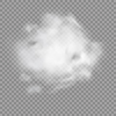 Transparent special effect stands out with fog or smoke. White cloud vector, fog or smog