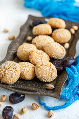 Homemade Moroccan sesame cookies.