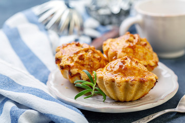 Traditional meat mini pies on a plate.