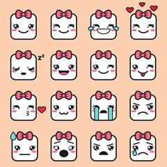 Kawaii faces icons