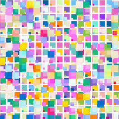 Mosaic of colored cubes on a white background. 