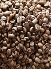 Close up of coffee beans for background