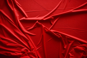 folds on red fabric