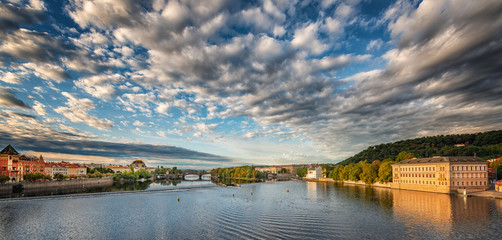 Obraz premium The Charles bridge and the river Vltava Prague Czech republic