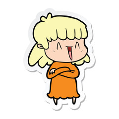 sticker of a cartoon woman