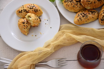 breakfast with donut  and  tea