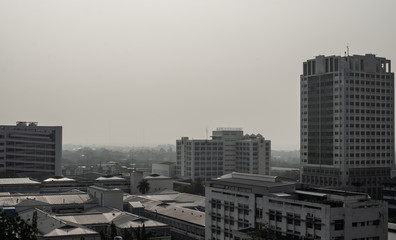 Fototapeta na wymiar Smoke PM2.5 in thailand.