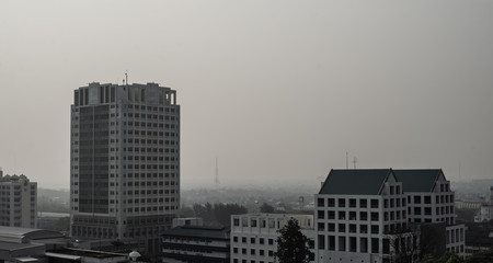Fototapeta premium Smoke PM2.5 in thailand.