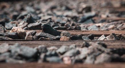 close up train track