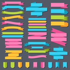 Set of colored ribbons background concept. Vector illustration design. Template for web and  mobile