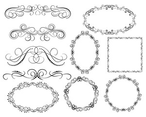 Set of dborders, framesecorative florish dividers, 