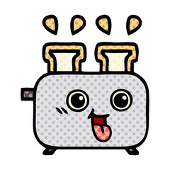 comic book style cartoon of a toaster