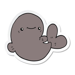 sticker of a cartoon whale