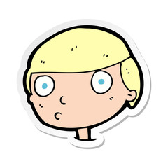 sticker of a cartoon boy staring