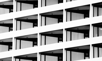 Fototapeta premium Architectural of window building modern style - pattern black and white