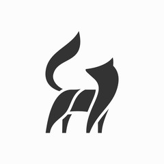 Abstract Fox Black Color Designs illustration vector template.  Suitable for Creative Industry, Multimedia, entertainment, Educations, Shop, and any related business