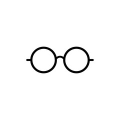 Eyeglasses icon. Glasses icon. Round Glasses Icon Symbol Set - Vector