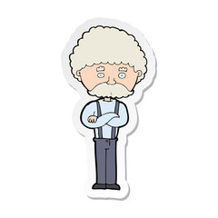 sticker of a cartoon old man