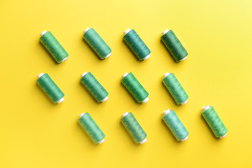 Many threads on color background