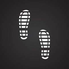 Footprint icon on black background for graphic and web design. Simple vector sign. Internet concept symbol for website button or mobile app.