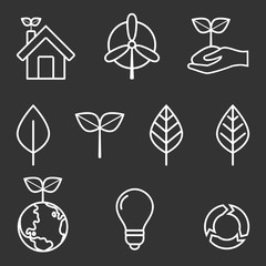 Simple Set of Eco Related Vector Line Icons. Contains such Icons as eco home, Global Warming, Forest, Organic Farming and more. Editable Stroke. Illustration isolated on background