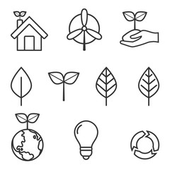 Simple Set of Eco Related Vector Line Icons. Contains such Icons as eco home, Global Warming, Forest, Organic Farming and more. Editable Stroke. Illustration isolated on white background