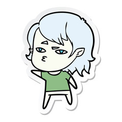 sticker of a cartoon vampire girl