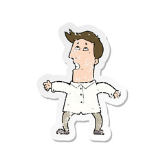 retro distressed sticker of a cartoon businessman