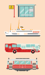 istanbul nostalgic transport, bus, tram, steamboat