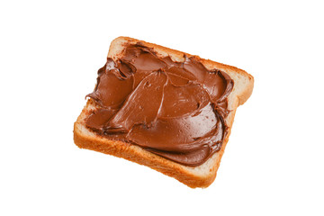 Сhocolate paste sandwich isolated on white background. 