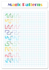 Continue the pattern with crayons or felt-tip pens