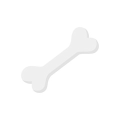 Flat icon bone isolated on white background. Vector illustration.
