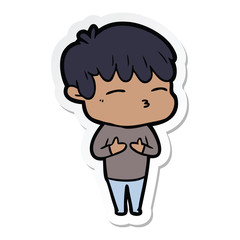 sticker of a cartoon frustrated man