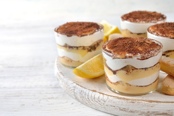 Lemon tiramisu dessert