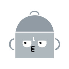 flat color retro cartoon cooking pot