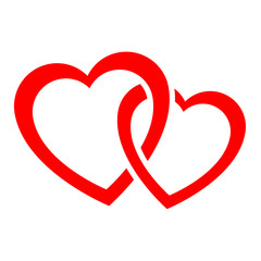 Two intertwined hearts icon