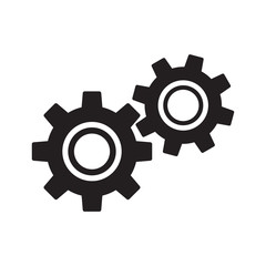 Line icon settings. Two gears isolated on white background. Vector illustration.