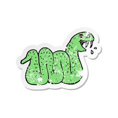 retro distressed sticker of a cartoon snake