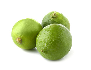 Tasty lime fruit on white background